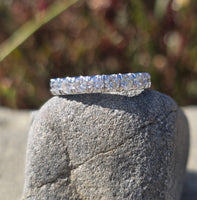 14k white gold 3.4mm diamond estate eternity band - size 6.5. HOLD