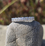 14k white gold 3.4mm diamond estate eternity band - size 6.5. HOLD
