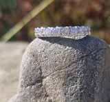 14k white gold 3.4mm diamond estate eternity band - size 6.5. HOLD