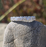 14k white gold 3.4mm diamond estate eternity band - size 6.5. HOLD