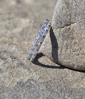 14k white gold 3.4mm diamond estate eternity band - size 6.5. HOLD