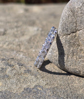 14k white gold 3.4mm diamond estate eternity band - size 6.5. HOLD