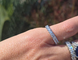 14k white gold 3.4mm diamond estate eternity band - size 6.5. HOLD