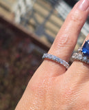 14k white gold 3.4mm diamond estate eternity band - size 6.5. HOLD
