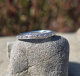 18k white gold 10 diamond vintage Art Deco engraved wedding band