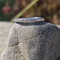 18k white gold 10 diamond vintage Art Deco engraved wedding band