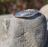 18k white gold 10 diamond vintage Art Deco engraved wedding band