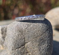 18k white gold 10 diamond vintage Art Deco engraved wedding band