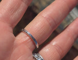 18k white gold 10 diamond vintage Art Deco engraved wedding band