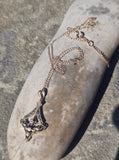 10k gold diamond & pearl antique filigree necklace pendant lavaliere
