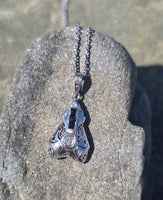14k gold white gold sapphire and diamond Art Deco necklace pendant