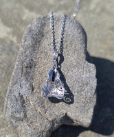 14k gold white gold sapphire and diamond Art Deco necklace pendant