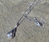 14k gold white gold sapphire and diamond Art Deco necklace pendant