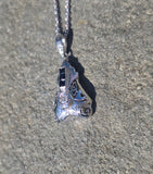 14k gold white gold sapphire and diamond Art Deco necklace pendant