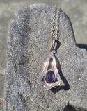 10k gold amethyst antique Deco necklace pendant lavaliere
