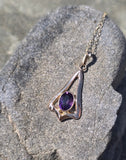 10k gold amethyst antique Deco necklace pendant lavaliere