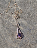 10k gold amethyst antique Deco necklace pendant lavaliere