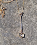 platinum top and 14k gold two tone Deco diamond antique pendant necklace