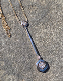 platinum top and 14k gold two tone Deco diamond antique pendant necklace