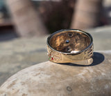14k gold two tone vintage diamond and enamel Masonic Freemason eagle ring