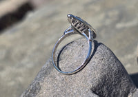 platinum c.1920's old cut diamond antique navette glove shield ring