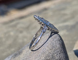platinum c.1920's old cut diamond antique navette glove shield ring