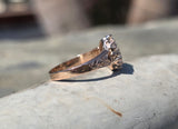 10k gold old mine cut diamond antique cluster ring