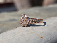 10k gold old mine cut diamond antique cluster ring