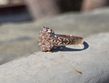 10k gold old mine cut diamond antique cluster ring