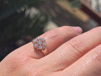 10k gold old mine cut diamond antique cluster ring