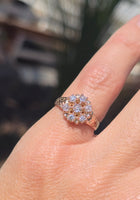 10k gold old mine cut diamond antique cluster ring