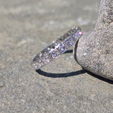 platinum Art Deco vintage 2.4mm diamond eternity band - size 6.5