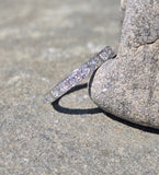 platinum Art Deco vintage 2.4mm diamond eternity band - size 6.5