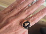 10k gold black onyx Masonic vintage estate ring