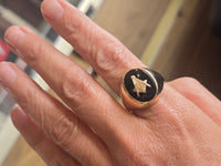 10k gold black onyx Masonic vintage estate ring