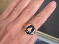 10k gold black onyx Masonic vintage estate ring