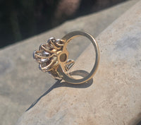 Platinum & 18k yellow gold opal and diamond  estate ring