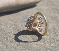 Platinum & 18k yellow gold opal and diamond  estate ring
