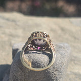 14k gold created alexandrite filigree antique ring