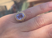14k gold created alexandrite filigree antique ring