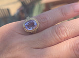 14k gold created alexandrite filigree antique ring
