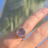 14k gold created alexandrite filigree antique ring