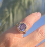 14k gold created alexandrite filigree antique ring