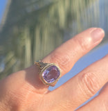 14k gold created alexandrite filigree antique ring