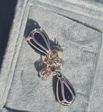 14k gold amethyst and diamond estate earrings