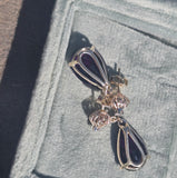 14k gold amethyst and diamond estate earrings