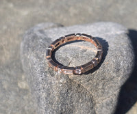14k rose gold 2.2mm round and baguette diamond eternity band - size 7.5 NEW