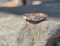 14k rose gold 2.2mm round and baguette diamond eternity band - size 7.5 NEW