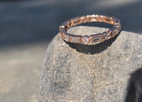 14k rose gold 2.2mm round and baguette diamond eternity band - size 7.5 NEW