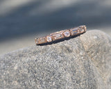 14k rose gold 2.2mm round and baguette diamond eternity band - size 7.5 NEW